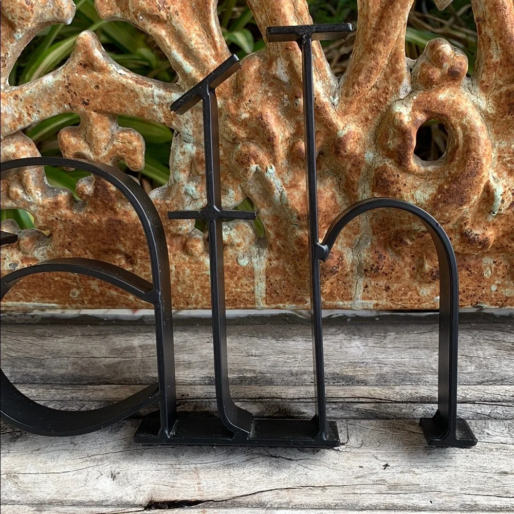 Black Heavy Metal / Wrought Iron Typeset Bath Sign